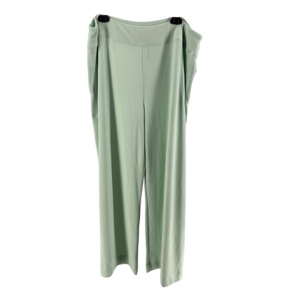 Athleta Light Green Wide-Leg Pants 2x Small Snag - Picture 2 of 8